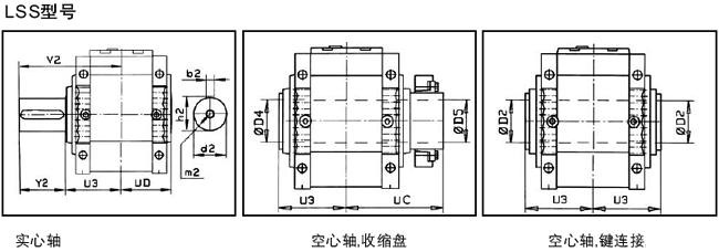 MC系列硬齒面中型齒輪減速機安裝尺寸(2級斜齒輪減速器豎立安裝)